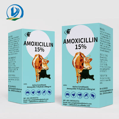 Leki weterynaryjne do wstrzykiwań Amoksycylina do wstrzykiwań 15% 50 ml 100 ml dla psów Bydło Kot Owca