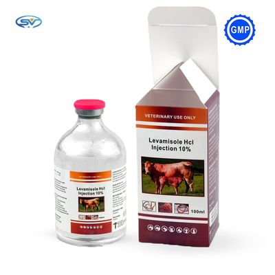 Weterynaryjne leki do wstrzykiwań Levamisole Hcl Injection 10% dla bydła Cielęta Wielbłądy Owce Kozy Konie