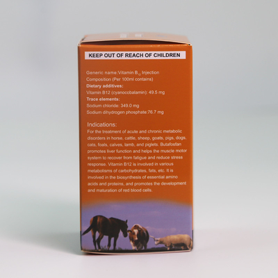 Zastrzyk witaminy B12 Weterynaryjne leki do wstrzykiwań dla zwierząt hodowlanych i drobiu